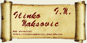 Ilinko Maksović vizit kartica